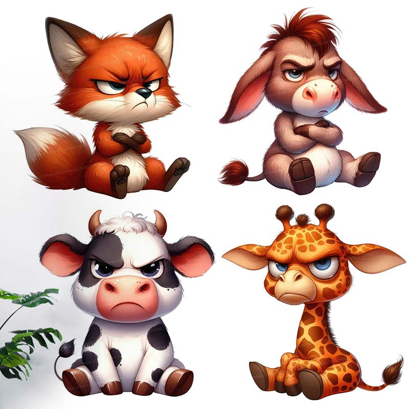 Commercial Kitchen Fridge - Autocollant mural animaux grincheux, autocollant de
