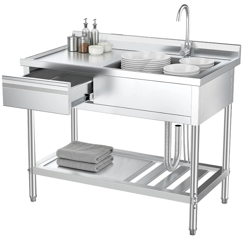 Commercial Kitchen Plumbing - Évier utilitaire en acier inoxydable avec