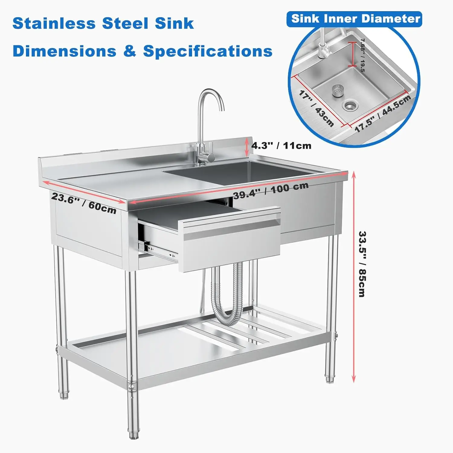 Évier utilitaire en acier inox - Commercial Kitchen Plumbing avis et prix