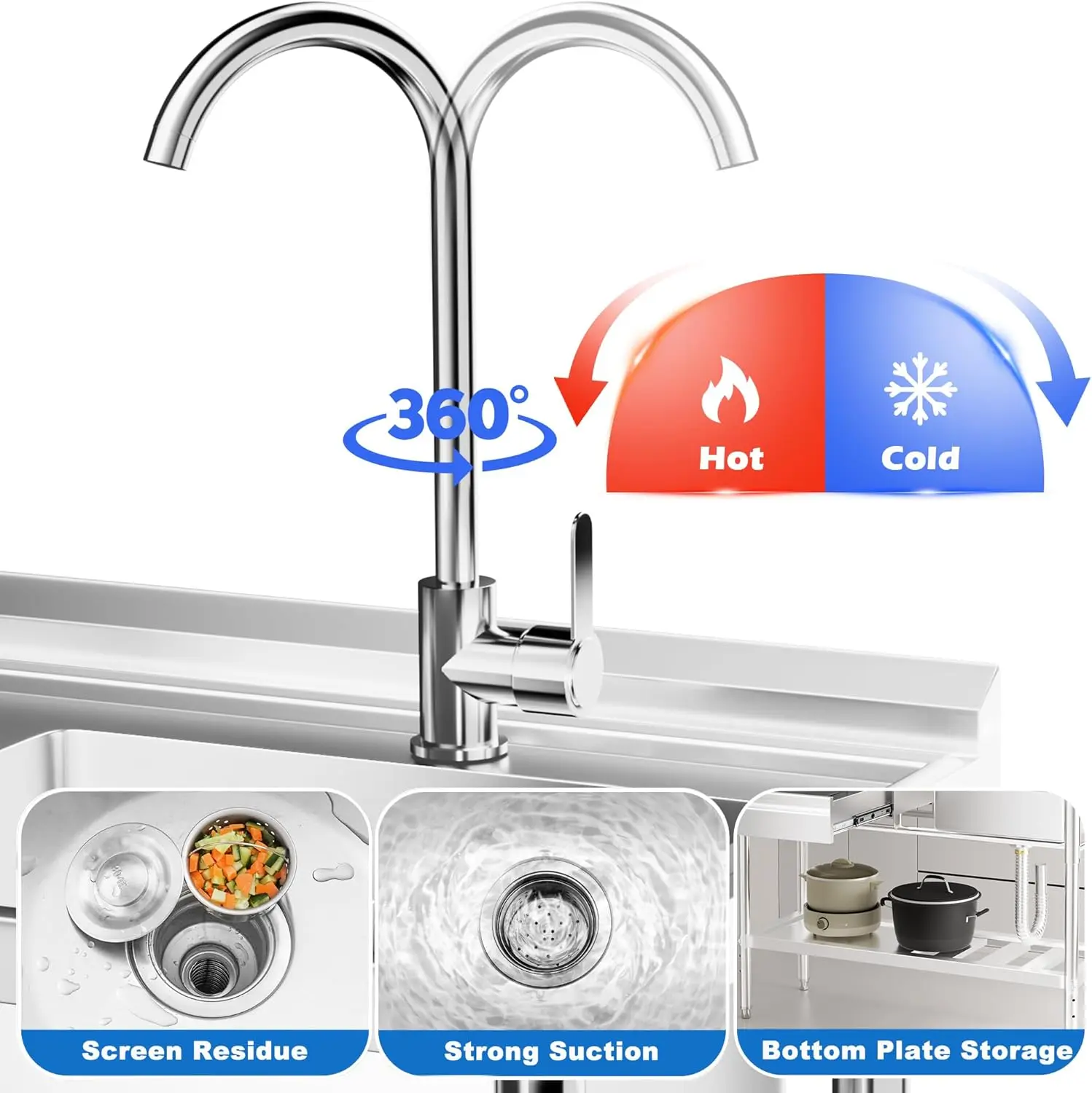 Évier utilitaire en acier inox - Commercial Kitchen Plumbing avis et prix